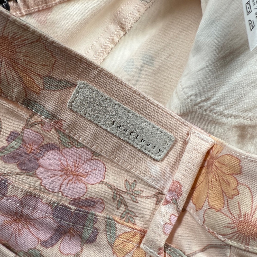 Sanctuary Mini Skirt Women 27 Botanical Boho Summer Floral Denim Romantic Flower - Picture 9 of 10